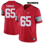 Women's NCAA Ohio State Buckeyes Phillip Thomas #65 College Stitched 2018 Spring Game Authentic Nike Red Football Jersey CI20F80UD